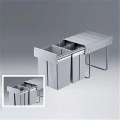 WESCO 757721-85 Einbau Abfallsammler Bio-Trio-Maxi 40 DT, Alugrau