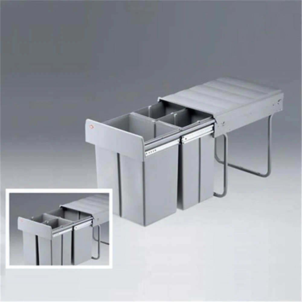 WESCO 757721-85 Einbau Abfallsammler Bio-Trio-Maxi 40 DT, Alugrau 1 WESCO 757721-85 Einbau Abfallsammler Bio-Trio-Maxi 40 DT, Alugrau