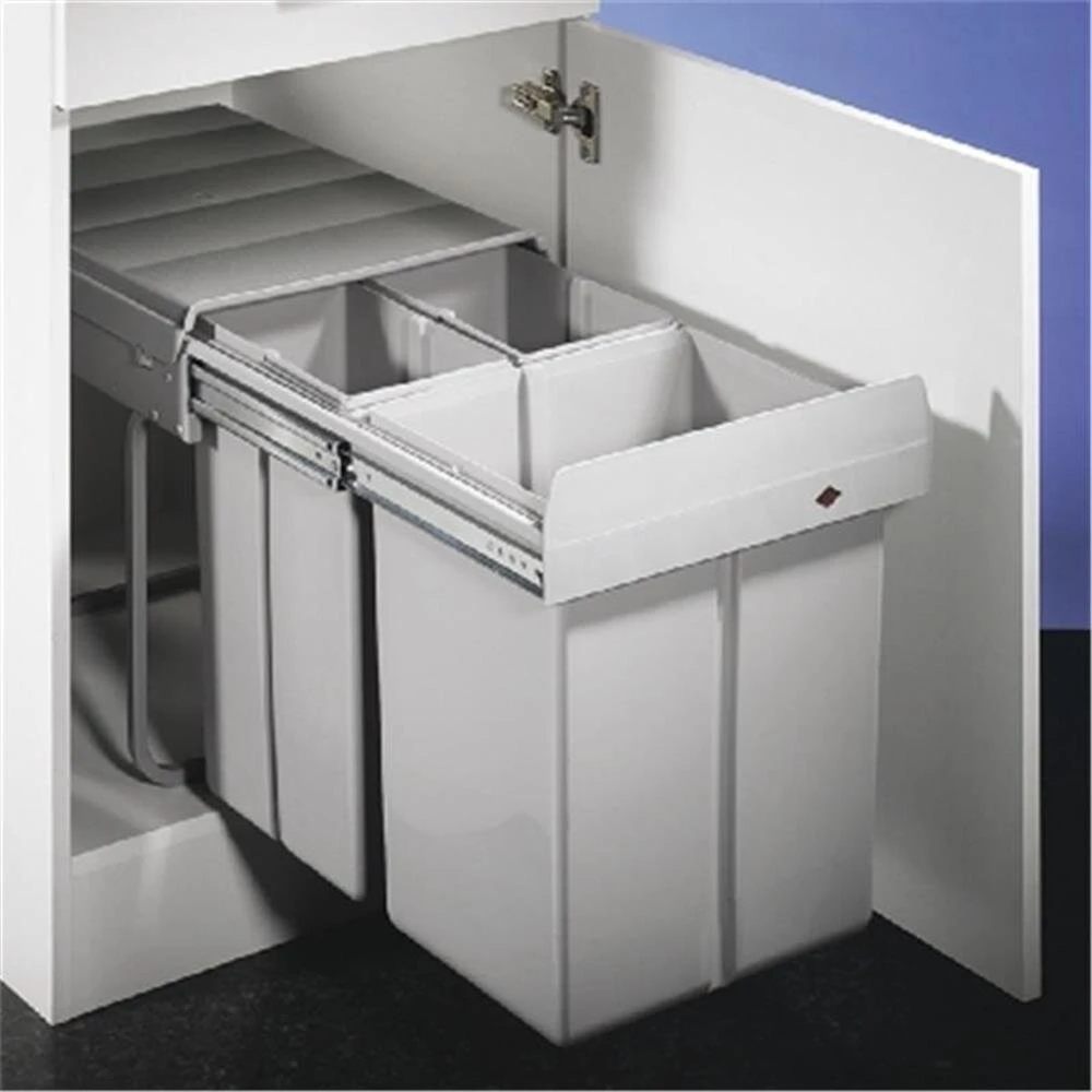 WESCO 757721-85 Einbau Abfallsammler Bio-Trio-Maxi 40 DT, Alugrau 2 WESCO 757721-85 Einbau Abfallsammler Bio-Trio-Maxi 40 DT, Alugrau – Bild 2