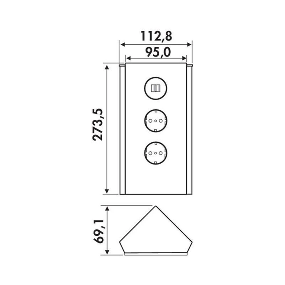 WIPO Mira Eck Glas USB, Ecksteckdosenelement 2 WIPO Mira Eck Glas USB, Ecksteckdosenelement – Bild 2